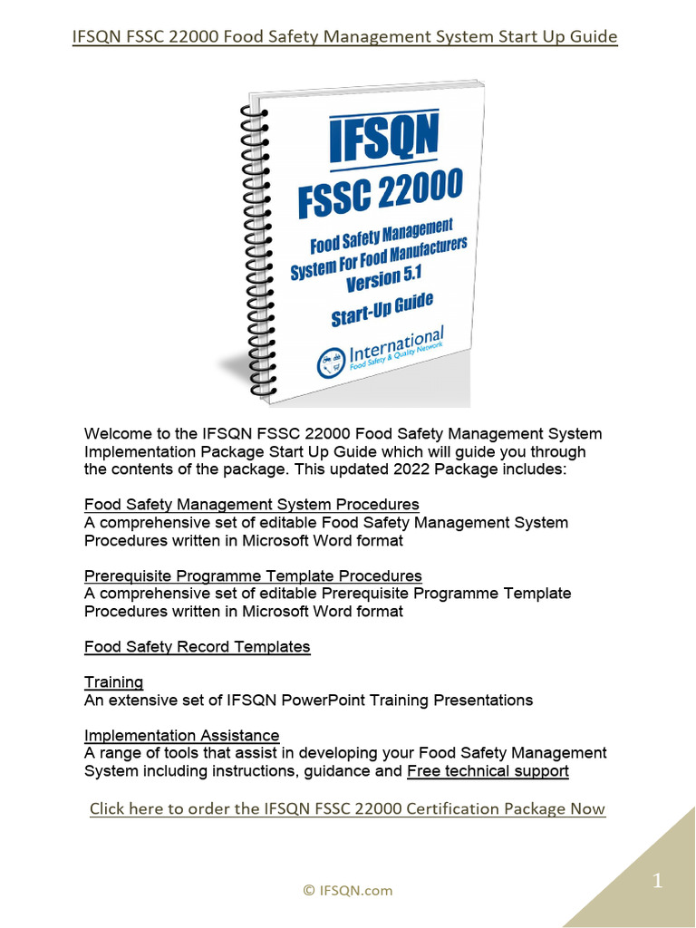 FSSC 22000 Food Safety System Guide | PDF