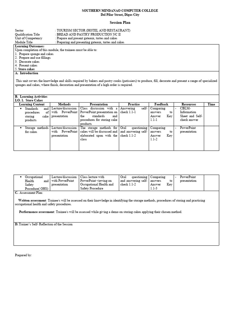 Session Plan Badays | PDF
