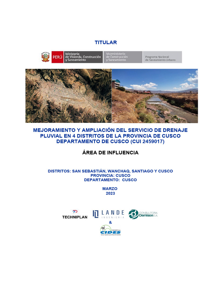Drenaje Pluvial en Cusco: Impacto Ambiental | PDF | Entorno natural | Agua