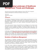 Landscape of Healthcare Management