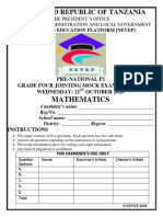 Mathematics Pre-Necta. Nevep