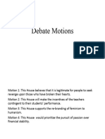 Debate Motions