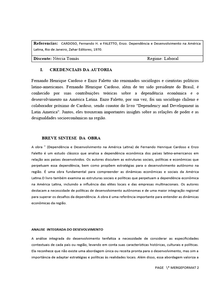 NERCIA Resenha PDF Economia Sociologia