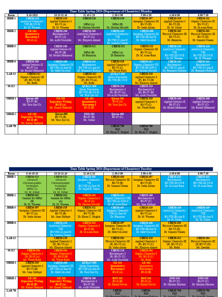 Version 6 time table spring 2024 department of chemistry22mar24 pdf