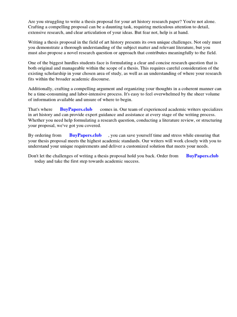 How To Write A Proposal For An Art History Research Paper PDF