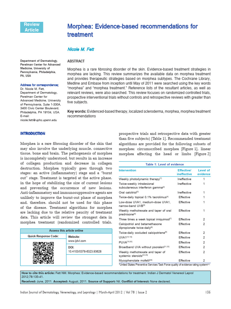 Morphea Treatment Strategies and Stages | PDF | Therapy | Placebo