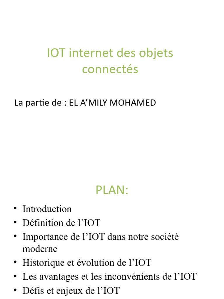 Avantages et Défis de l'IoT Connecté | PDF | Internet des objets