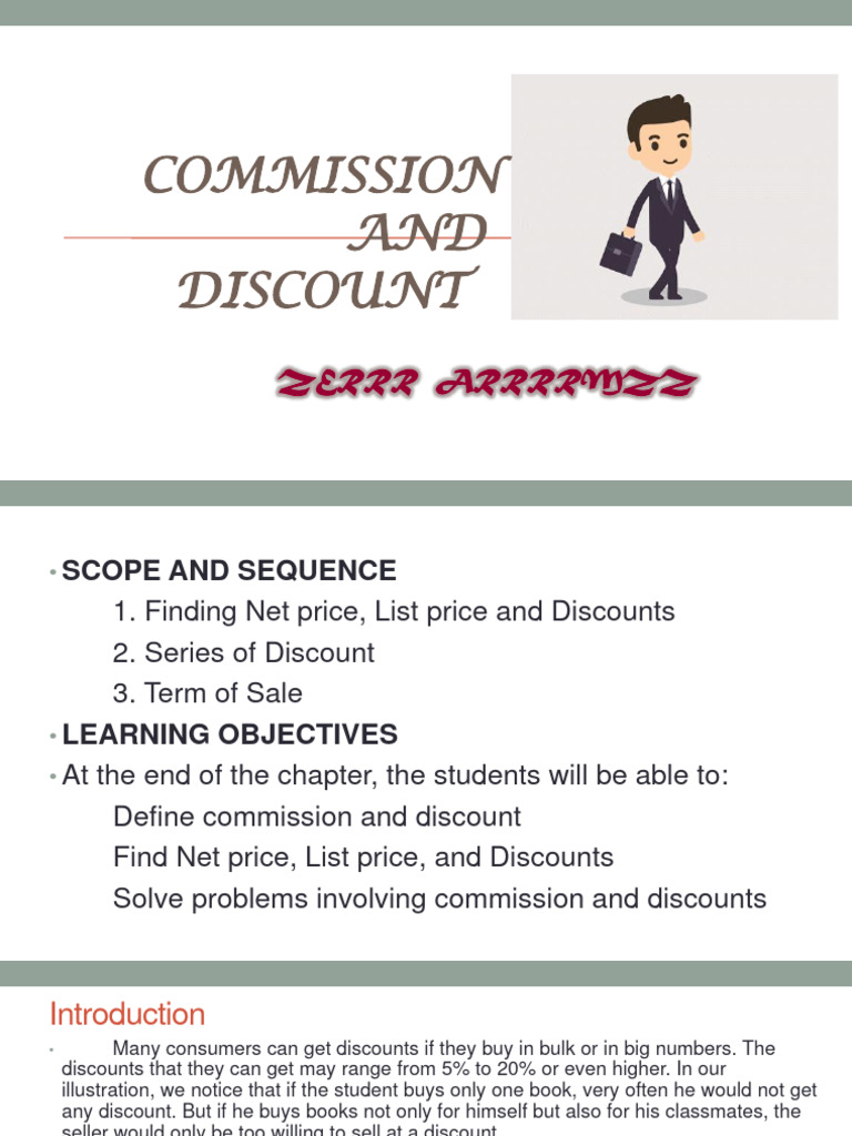 Commission and Discounts 23 | PDF | Retail | List Price
