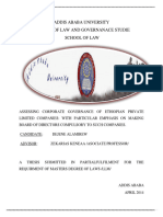 Dejene Assessing Corporate Governance of PLCs in Ethiopia