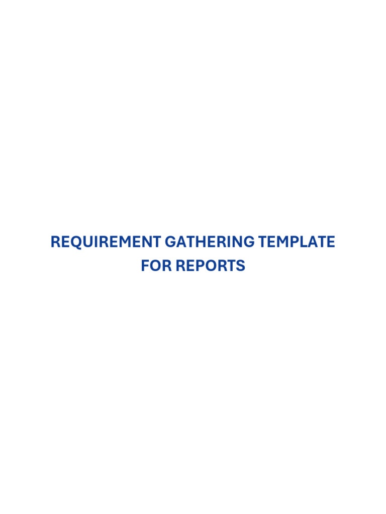 Report Requirement Template | PDF | Metadata | Microsoft Excel