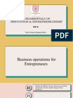 Business Operations for Entrepreneurs