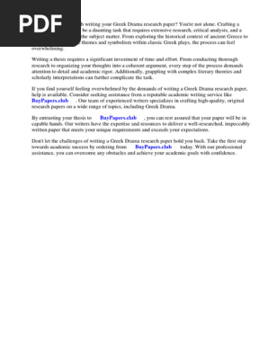 Greek Drama Research Paper