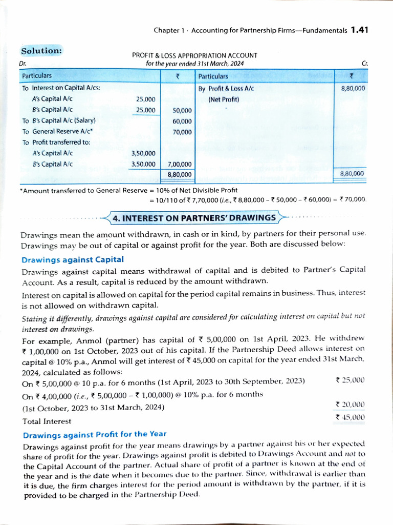 Interest On Drawings 1 PDF Interest Debits And Credits