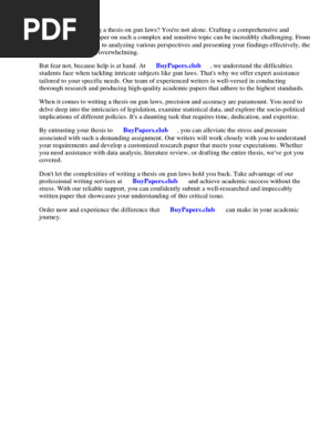 Research Paper Over Gun Laws