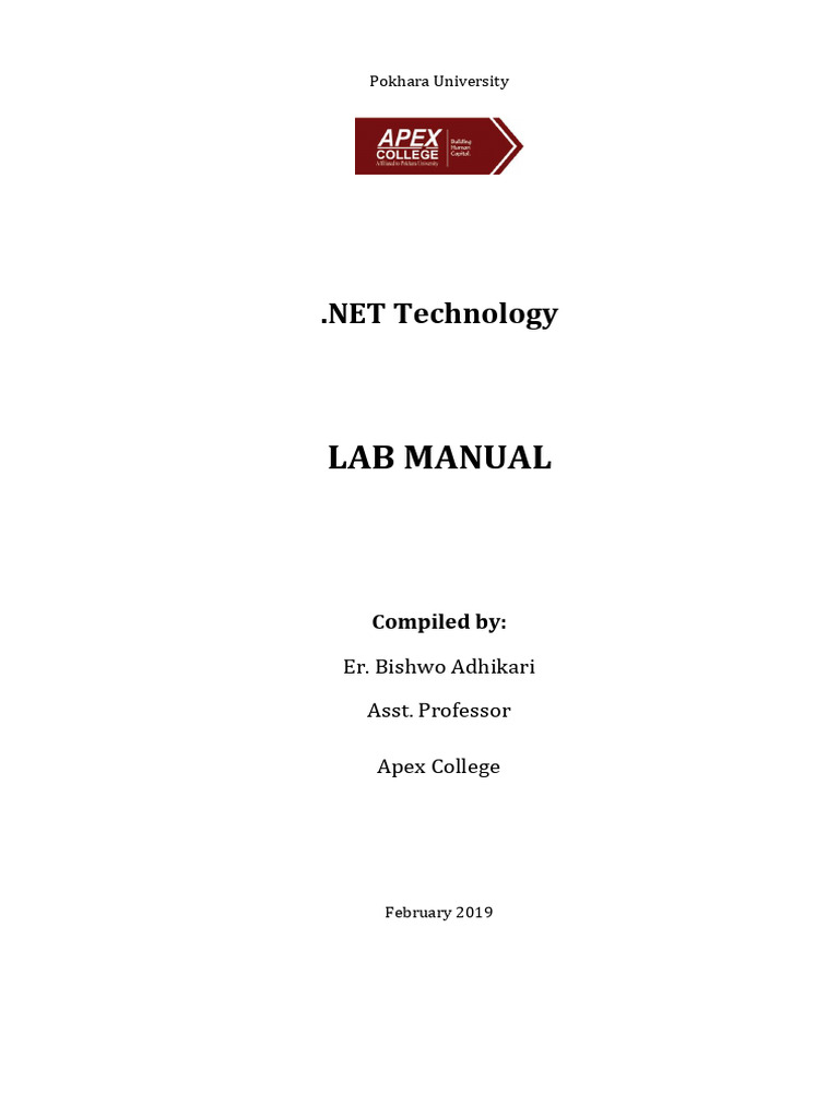.NET Core Lab Manual for Students | PDF | Language Integrated Query ...