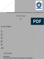 DR: Eman Elsayed: Research About Nursing Care Pre and During and Post Common Diagnostic Test