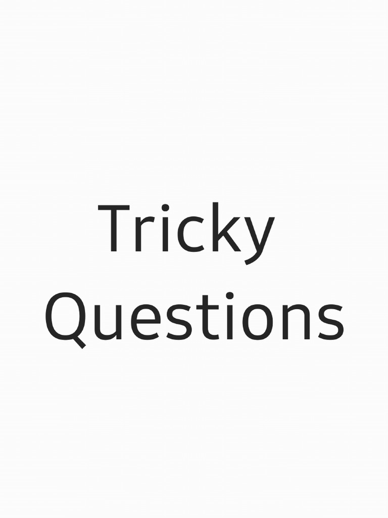 Tricky Math Questions Very Important | PDF