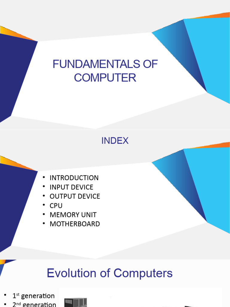 Computer Fundamentals PDF Random Access Memory Central Processing