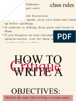 Steps On How To Write A Critique