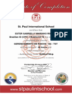 Gerenciamento de Riscos - SG - TST - Certificado de Conclusão Internacional