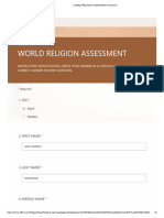 WORLD RELIGION ASSESSMENT (Preview)