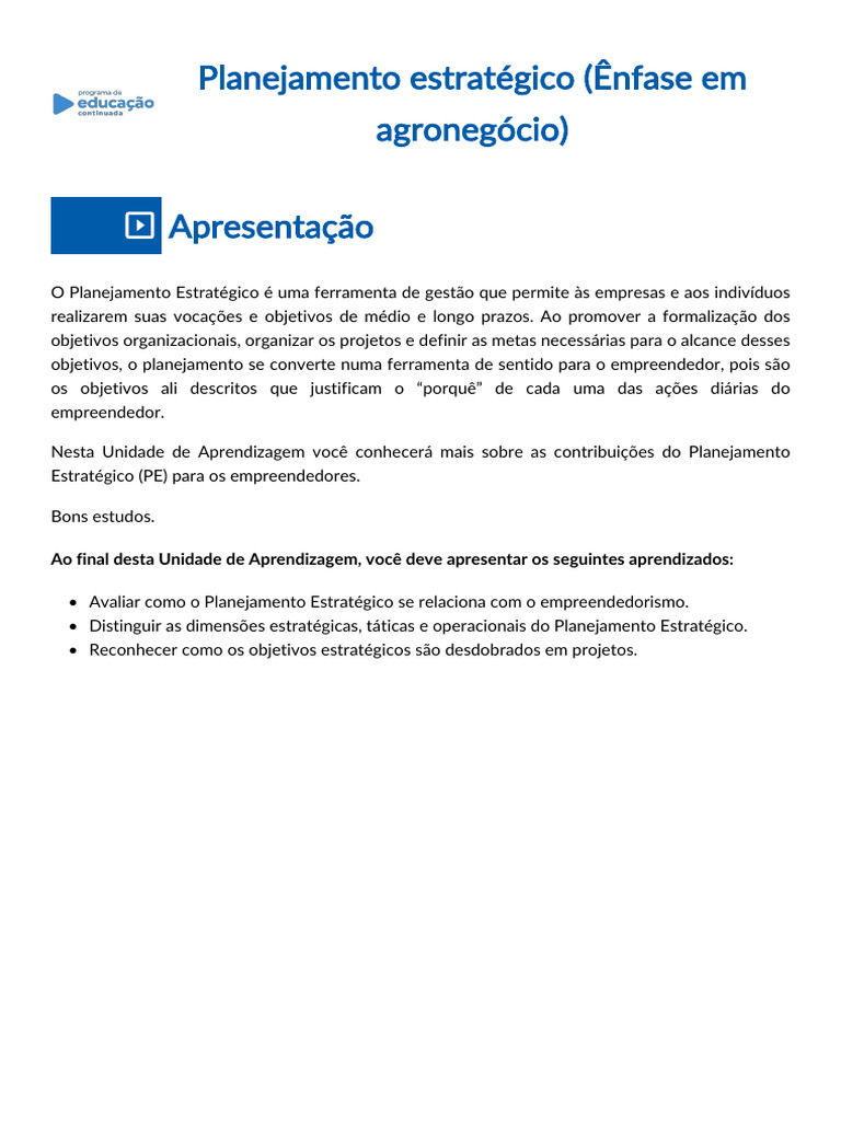 Contribuições do Planejamento Estratégico | PDF | Análise SWOT ...
