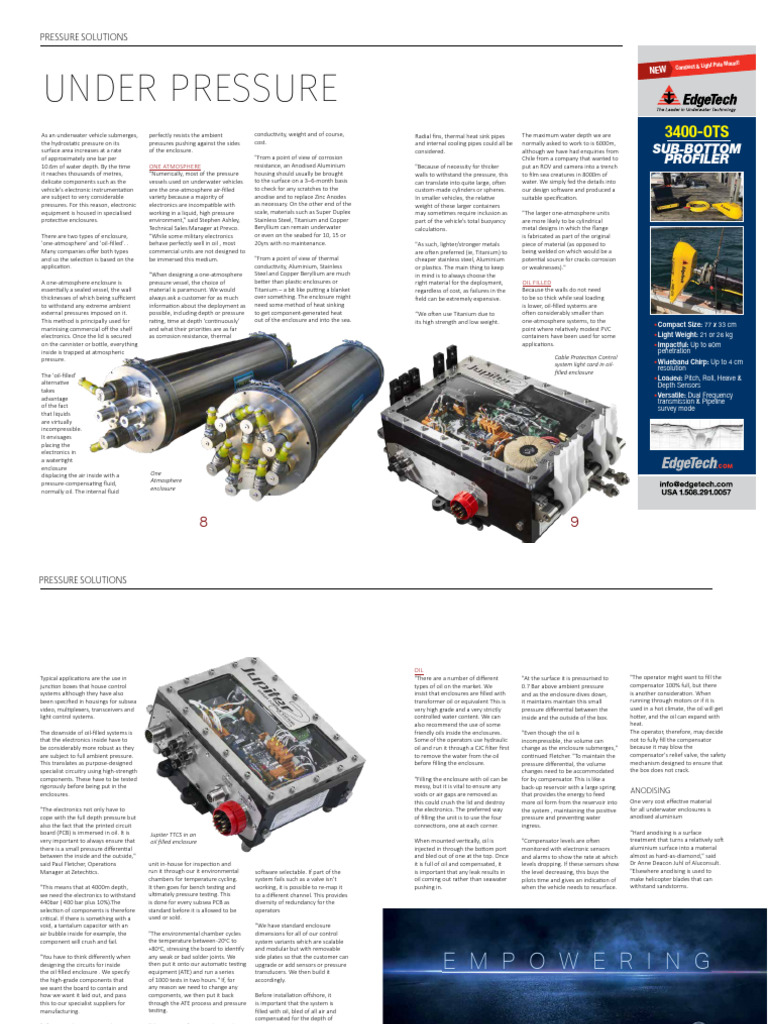 Underwater Pressure Solutions at 4000m | PDF | Materials | Physical ...