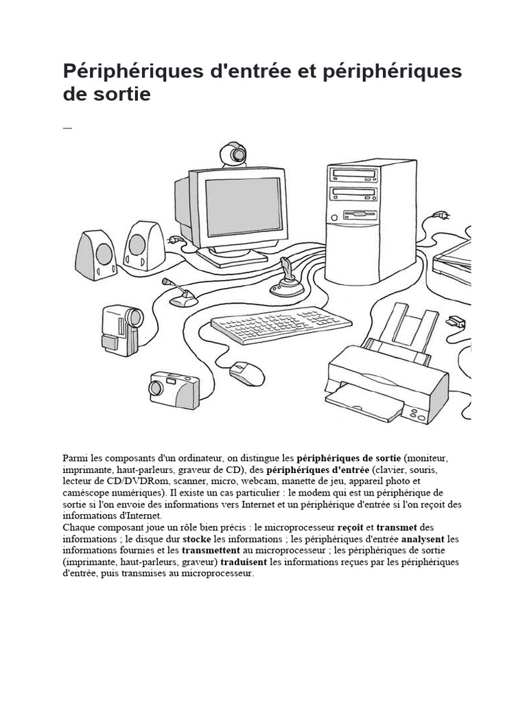Périphériques d'entrée et de sortie d'ordinateur | PDF | Ordinateurs