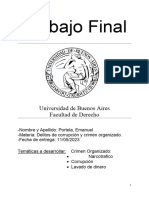 Trabajo Final. Materia: Delitos de Corrupción y Crimen Organizado