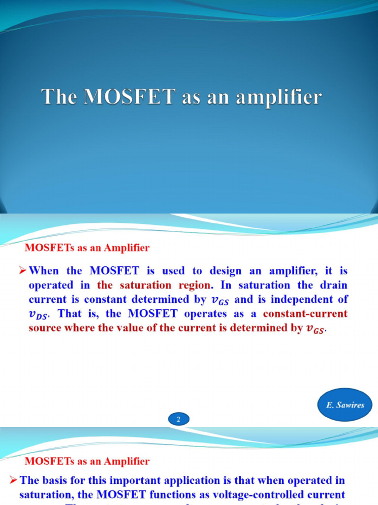Basic MOSFET Amplifier Configurations PDF