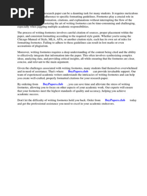 Writing Footnotes in a Research Paper