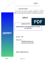 m20 - Maintenir Et Entretenir Le Poste de Travail