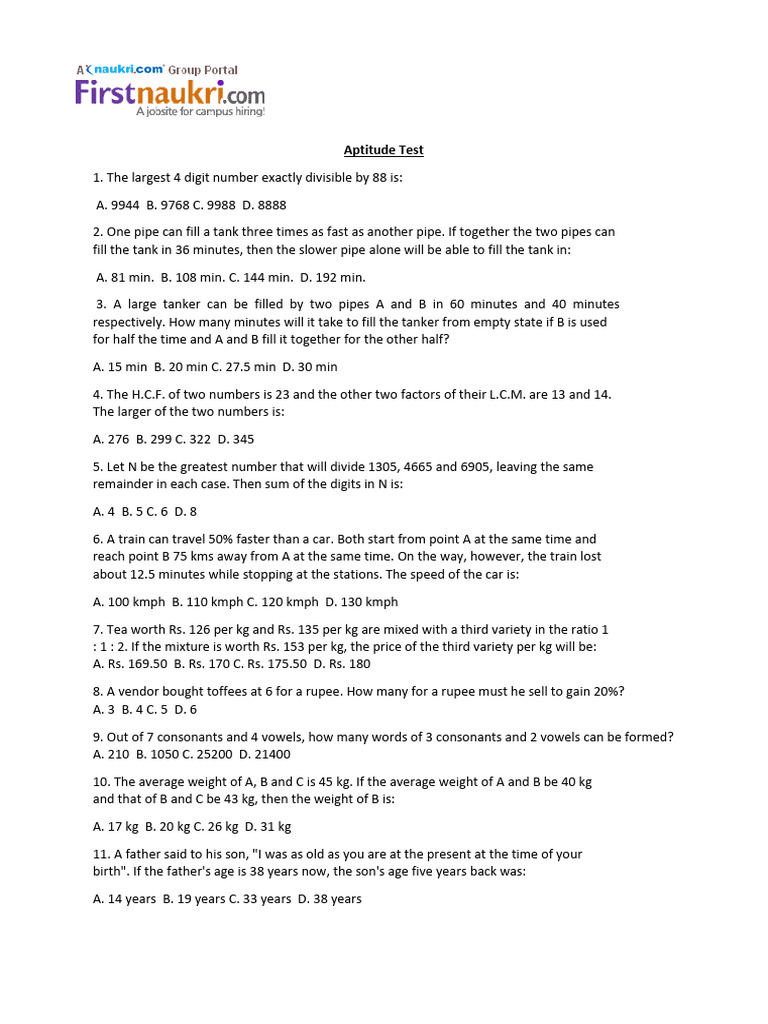 Aptitude and Technical Interview Prep | PDF | Computer Programming