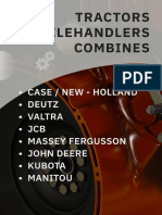 Tractors Telehandlers Combines: Case / New - Hollan Deut Valtr JC Massey Fergusso John Deer Kubot Manitou