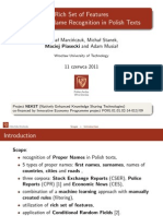 Rich Set of Features For Proper Name Recognition in Polish Texts - Presentation