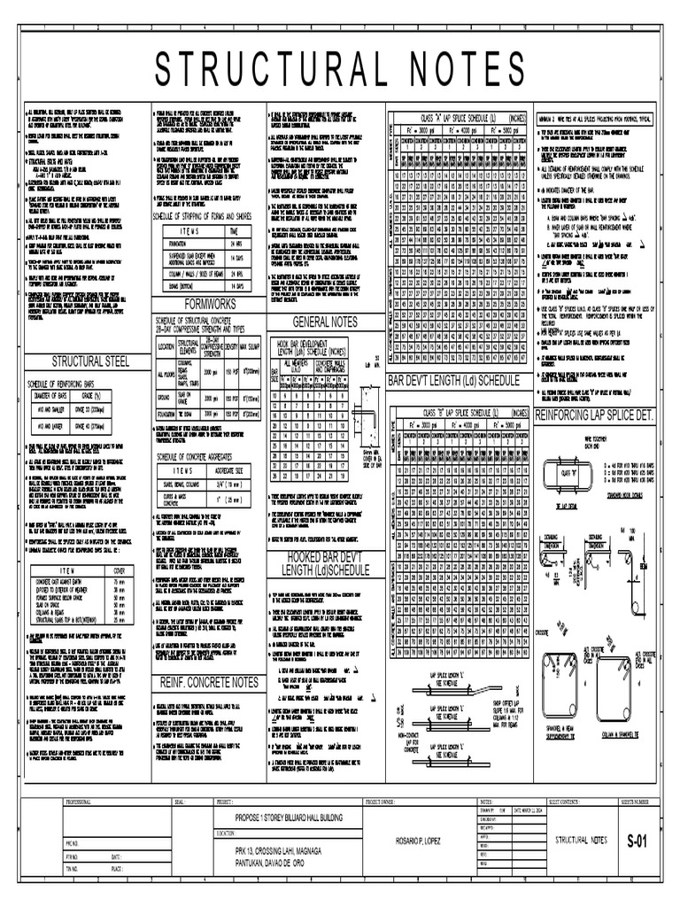 1-Storey Billiard Hall Structural Plans | PDF | Building ...