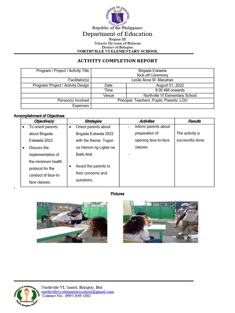 ACR Brigadsa Eskwela 2022 | PDF | Non Governmental Organization