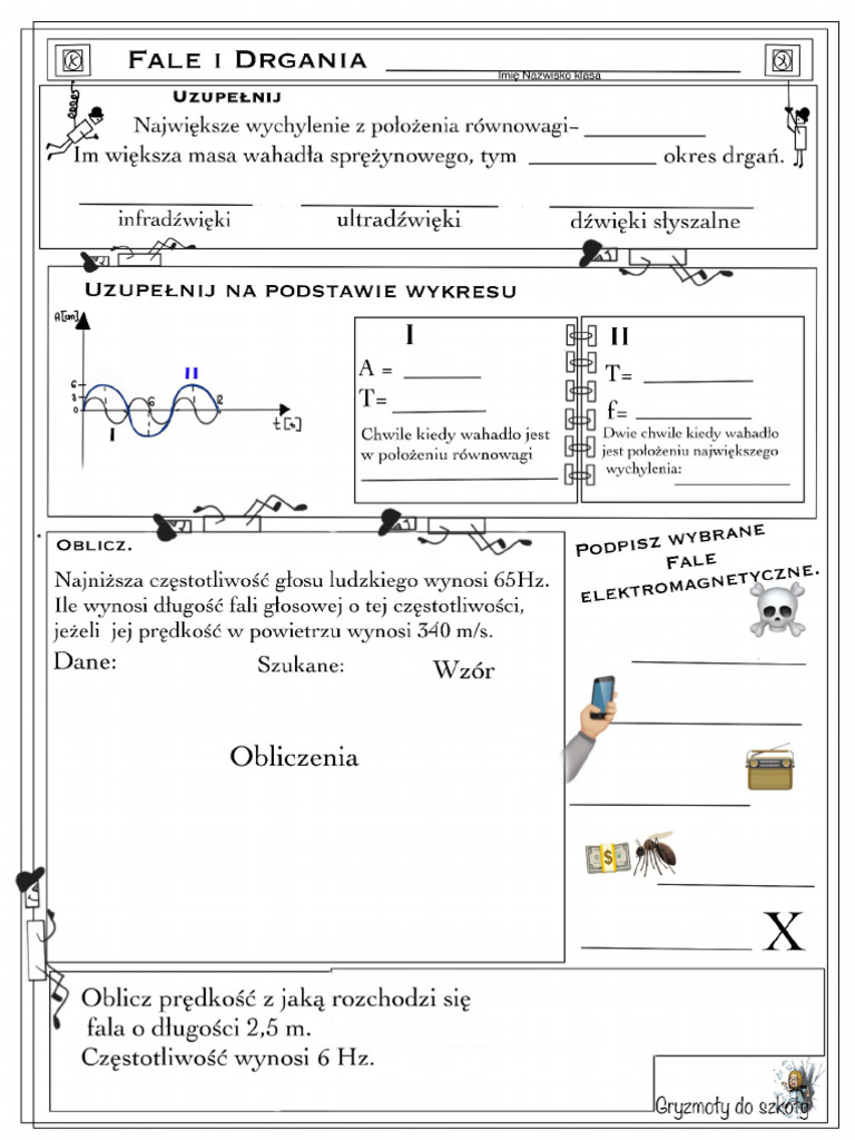 Karta Pracy Drgania I Fale | PDF