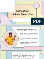 Benitez and Baran, Roles of The School Supervisor