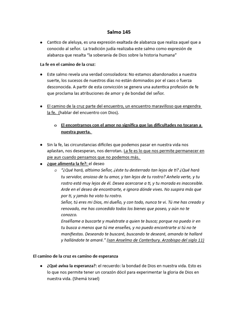 Fe y Esperanza en el Salmo 145 | PDF | Amor | Dios