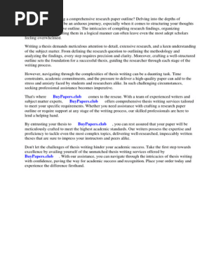 Research Paper Outline