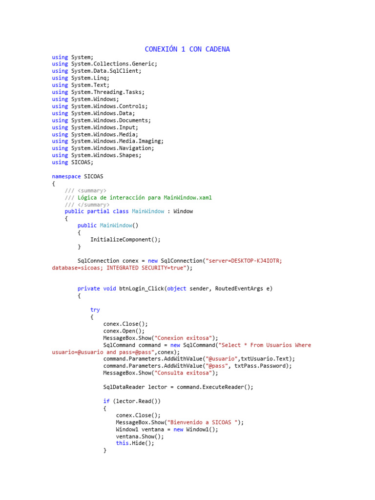 Conexiones wpf pdf parameter computer programming computer science