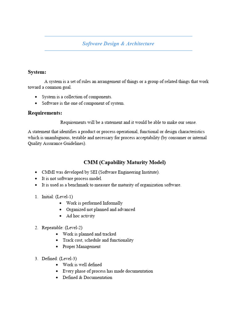 Software Design and Architecture Overview | PDF | Computer Science ...