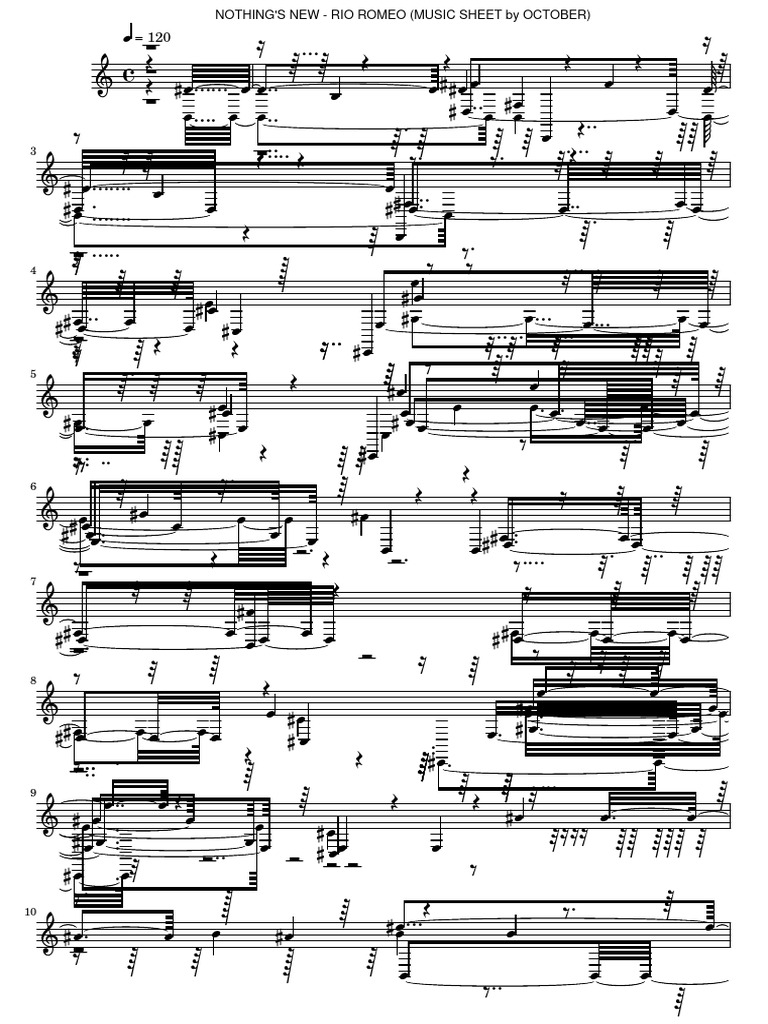 Nothing's New - Rio Romeo (Music Sheet by October) | PDF