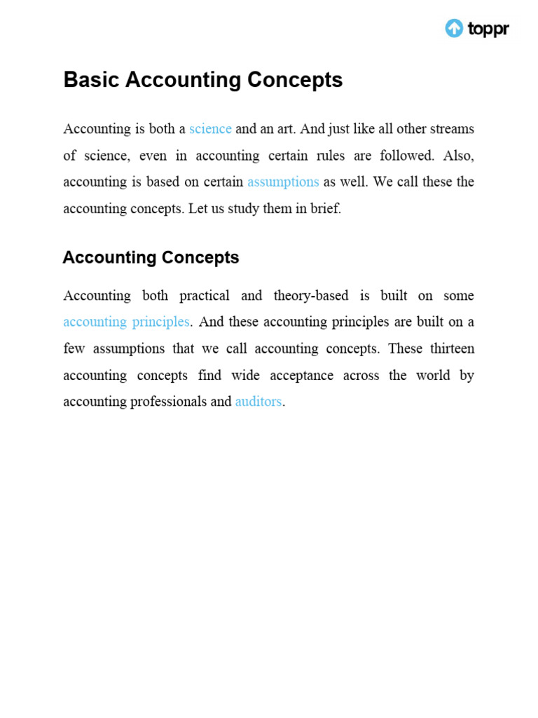 Principles Of Accounting Class 11 Notes