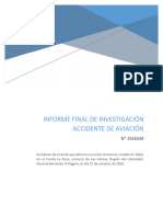 Informe Final de Investigación Accidente de Aviación