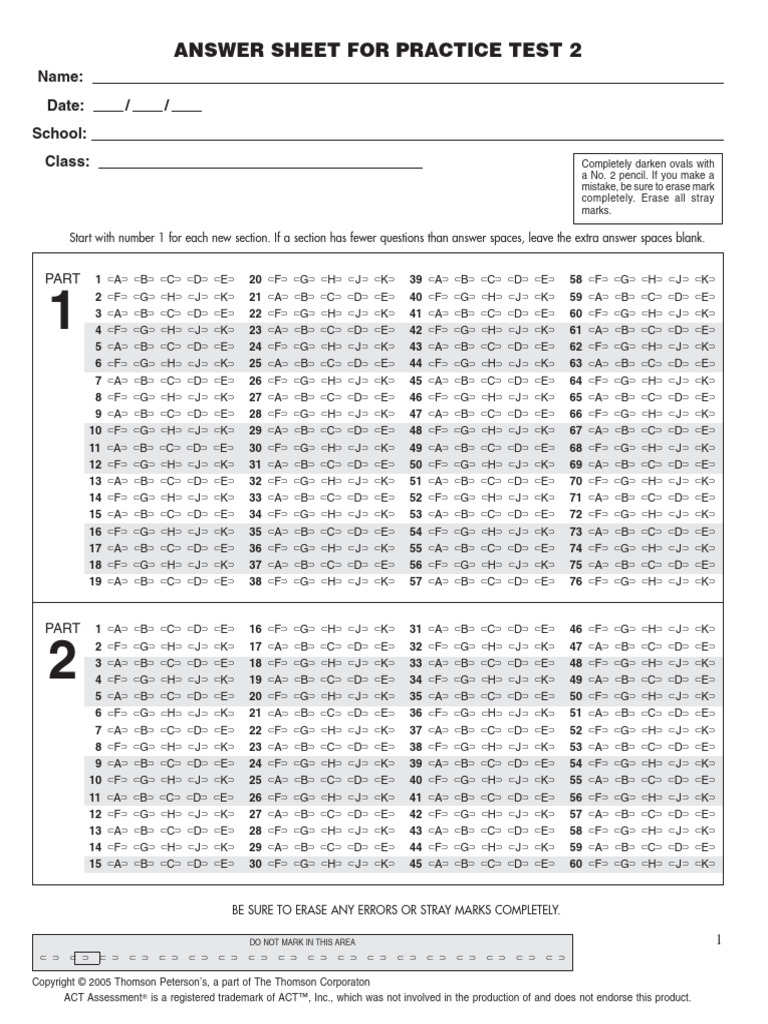 ACTPrac Test 2 | PDF