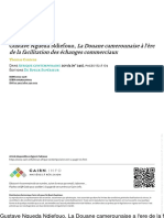 Article Sur La Douane Camerounaise À L'ère de La Facilitation Des Échanges Commerciaux