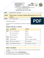 CIRCULAR 101 ESTUDIANTES Horario Semana Del 16 Al 19 de Agosto