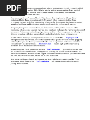 Research Paper on Texas Government